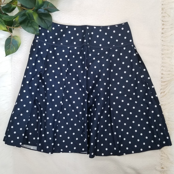 New york & Company Polka Dot Navy Skirt - Picture 1 of 5